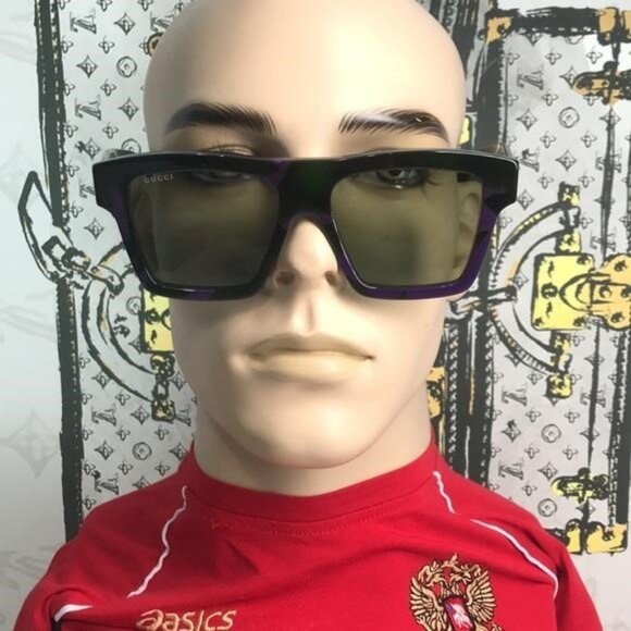New Authentic Gucci Black and Purple Sunglasses GG0962S 014 - Picture 9 of 11